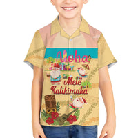 Aloha Hawaii Mele Kalikimaka Family Matching Off The Shoulder Long Sleeve Dress and Hawaiian Shirt Beachy Funny Santa Hawaiian Lei - Polynesian Pride