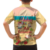 Aloha Hawaii Mele Kalikimaka Family Matching Off Shoulder Maxi Dress and Hawaiian Shirt Beachy Funny Santa Hawaiian Lei LT14 - Polynesian Pride