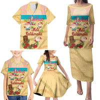 Aloha Hawaii Mele Kalikimaka Family Matching Puletasi and Hawaiian Shirt Beachy Funny Santa Hawaiian Lei - Polynesian Pride