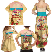 Aloha Hawaii Mele Kalikimaka Family Matching Summer Maxi Dress and Hawaiian Shirt Beachy Funny Santa Hawaiian Lei LT14 - Polynesian Pride