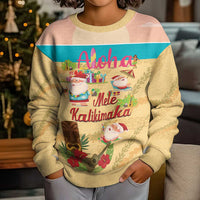 Aloha Hawaii Mele Kalikimaka Kid Ugly Christmas Sweater Beachy Funny Santa Hawaiian Lei - Polynesian Pride
