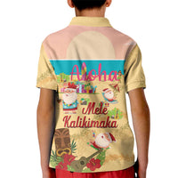Aloha Hawaii Mele Kalikimaka Kid Polo Shirt Beachy Funny Santa Hawaiian Lei LT14 - Polynesian Pride