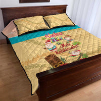 Aloha Hawaii Mele Kalikimaka Quilt Bed Set Beachy Funny Santa Hawaiian Lei - Polynesian Pride
