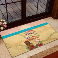 Aloha Hawaii Mele Kalikimaka Rubber Doormat Beachy Funny Santa Hawaiian Lei - Polynesian Pride