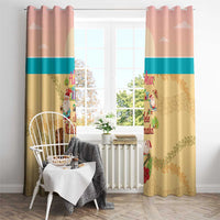 Aloha Hawaii Mele Kalikimaka Window Curtain Beachy Funny Santa Hawaiian Lei - Polynesian Pride