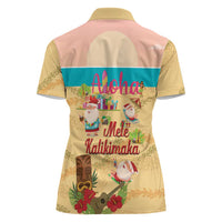 Aloha Hawaii Mele Kalikimaka Women Polo Shirt Beachy Funny Santa Hawaiian Lei LT14 - Polynesian Pride