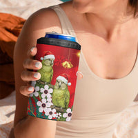 New Zealand Kakapo Christmas 4 in 1 Can Cooler Tumbler Owl Parrot Santa Sliver Fern Manuka - Red - Polynesian Pride