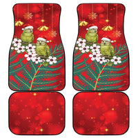New Zealand Kakapo Christmas Car Mats Owl Parrot Santa Sliver Fern Manuka - Red - Polynesian Pride