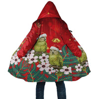 New Zealand Kakapo Christmas Cloak Owl Parrot Santa Sliver Fern Manuka - Red - Polynesian Pride