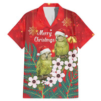 New Zealand Kakapo Christmas Family Matching Mermaid Dress and Hawaiian Shirt Owl Parrot Santa Sliver Fern Manuka - Red - Polynesian Pride