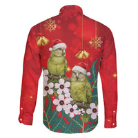 New Zealand Kakapo Christmas Family Matching Summer Maxi Dress and Hawaiian Shirt Owl Parrot Santa Sliver Fern Manuka - Red LT14 - Polynesian Pride