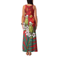 New Zealand Kakapo Christmas Family Matching Tank Maxi Dress and Hawaiian Shirt Owl Parrot Santa Sliver Fern Manuka - Red LT14 - Polynesian Pride