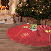 New Zealand Kakapo Christmas Tree Skirt Owl Parrot Santa Sliver Fern Manuka - Red - Polynesian Pride