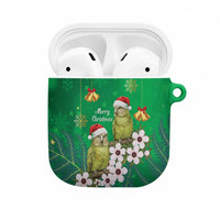 New Zealand Kakapo Christmas AirPods Case Owl Parrot Santa Sliver Fern Manuka - Green LT14 Green - Polynesian Pride