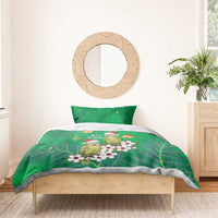 New Zealand Kakapo Christmas Bedding Set Owl Parrot Santa Sliver Fern Manuka - Green - Polynesian Pride