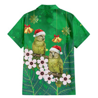 New Zealand Kakapo Christmas Family Matching Mermaid Dress and Hawaiian Shirt Owl Parrot Santa Sliver Fern Manuka - Green - Polynesian Pride