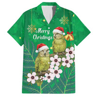 New Zealand Kakapo Christmas Hawaiian Shirt Owl Parrot Santa Sliver Fern Manuka - Green LT14 Green - Polynesian Pride