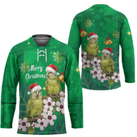 New Zealand Kakapo Christmas Hockey Jersey Owl Parrot Santa Sliver Fern Manuka - Green LT14 - Polynesian Pride