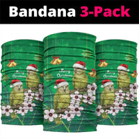New Zealand Kakapo Christmas Neck Gaiter Owl Parrot Santa Sliver Fern Manuka - Green - Polynesian Pride