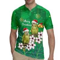 New Zealand Kakapo Christmas Rugby Jersey Owl Parrot Santa Sliver Fern Manuka - Green - Polynesian Pride