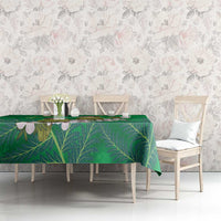 New Zealand Kakapo Christmas Tablecloth Owl Parrot Santa Sliver Fern Manuka - Green - Polynesian Pride