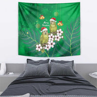 New Zealand Kakapo Christmas Tapestry Owl Parrot Santa Sliver Fern Manuka - Green - Polynesian Pride