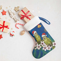 New Zealand Kakapo Christmas Stocking Owl Parrot Santa Sliver Fern Manuka - Blue - Polynesian Pride