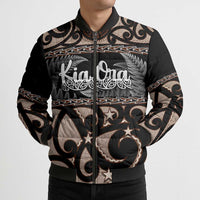 Kia Ora New Zealand Bomber Puffer Jacket Aotearoa Proud Maori Silver Fern - Polynesian Pride