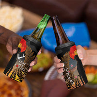 New Zealand ANZAC Day 4 in 1 Can Cooler Tumbler Lest We Forget Silver Fern With Camouflage LT14 - Polynesian Pride