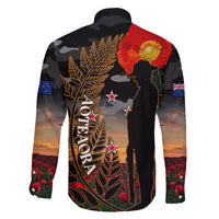 New Zealand ANZAC Day Family Matching Puletasi Dress and Hawaiian Shirt Lest We Forget Silver Fern With Camouflage LT14 - Polynesian Pride