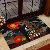 New Zealand ANZAC Day Rubber Doormat Lest We Forget Silver Fern With Camouflage LT14 - Polynesian Pride