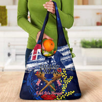 Australia And New Zealand ANZAC Day Grocery Bag Lest We Forget Silver Fern With Golden Wattle LT14 - Polynesian Pride