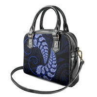 Blue New Zealand Paisley Silver Fern Shoulder Handbag Aotearoa Maori LT14 - Polynesian Pride