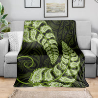 Green New Zealand Paisley Silver Fern Blanket Aotearoa Maori LT14 - Polynesian Pride