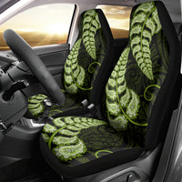 Green New Zealand Paisley Silver Fern Car Seat Cover Aotearoa Maori LT14 - Polynesian Pride