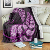 Purple New Zealand Paisley Silver Fern Blanket Aotearoa Maori LT14 - Polynesian Pride