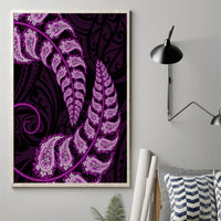 Purple New Zealand Paisley Silver Fern Canvas Wall Art Aotearoa Maori LT14 - Polynesian Pride