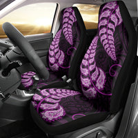 Purple New Zealand Paisley Silver Fern Car Seat Cover Aotearoa Maori LT14 - Polynesian Pride