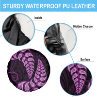 Purple New Zealand Paisley Silver Fern Spare Tire Cover Aotearoa Maori LT14 - Polynesian Pride