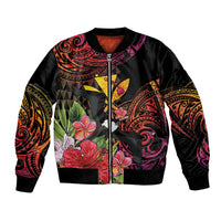 Hawaii Iwa Bird Bomber Jacket Great Frigatebird Kanaka Tropical Hippie Style - Polynesian Pride