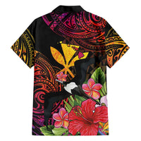 Hawaii Iwa Bird Family Matching Off The Shoulder Long Sleeve Dress and Hawaiian Shirt Great Frigatebird Kanaka Tropical Hippie Style LT14 - Polynesian Pride
