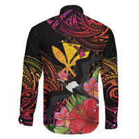 Hawaii Iwa Bird Family Matching Off The Shoulder Long Sleeve Dress and Hawaiian Shirt Great Frigatebird Kanaka Tropical Hippie Style LT14 - Polynesian Pride