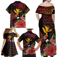 Hawaii Iwa Bird Family Matching Off Shoulder Maxi Dress and Hawaiian Shirt Great Frigatebird Kanaka Tropical Hippie Style - Polynesian Pride