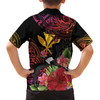 Hawaii Iwa Bird Family Matching Short Sleeve Bodycon Dress and Hawaiian Shirt Great Frigatebird Kanaka Tropical Hippie Style - Polynesian Pride