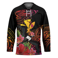 Hawaii Iwa Bird Hockey Jersey Great Frigatebird Kanaka Tropical Hippie Style - Polynesian Pride