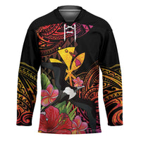 Hawaii Iwa Bird Hockey Jersey Great Frigatebird Kanaka Tropical Hippie Style - Polynesian Pride