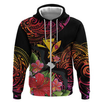 Hawaii Iwa Bird Hoodie Great Frigatebird Kanaka Tropical Hippie Style - Polynesian Pride