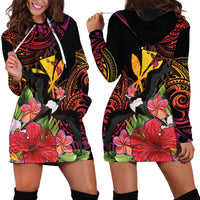 Hawaii Iwa Bird Hoodie Dress Great Frigatebird Kanaka Tropical Hippie Style - Polynesian Pride