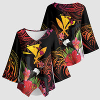 Hawaii Iwa Bird Kimono Sleeve Blouse Great Frigatebird Kanaka Tropical Hippie Style - Polynesian Pride