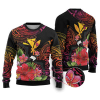 Hawaii Iwa Bird Ugly Christmas Sweater Great Frigatebird Kanaka Tropical Hippie Style - Polynesian Pride